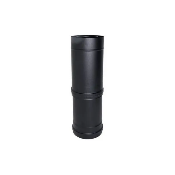 Tube télescopique double paroi noir Ø80/125mm extensible pour conduit de cheminée