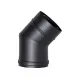 Coude concentrique 45° en acier noir diamètre 80mm pour conduit de cheminée DINAK