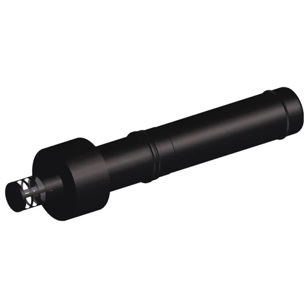 Système de ventouse horizontale télescopique double flux diamètre 80/125 mm noir DINAK