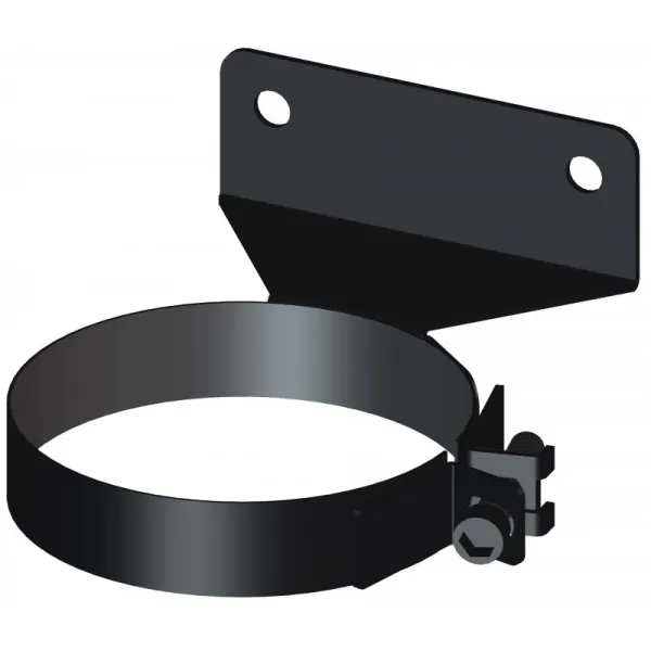 Collier de fixation murale plat noir pour conduit de fumée double paroi Ø80/125mm DINAK