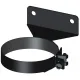 Collier de fixation murale plat noir pour conduit de fumée double paroi Ø80/125mm DINAK