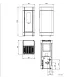 Plan technique et dimensions du poêle à granulés Sinfony 11 kW avec vues face, profil et dessus