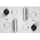 Kit canalisation avec gaines flexibles aluminium, colliers de serrage et raccords noirs pour ventilateurs ARA et DUKE