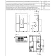 Plan technique du poêle à granulés slim Marilena Plus AD 8kW avec dimensions et raccordements