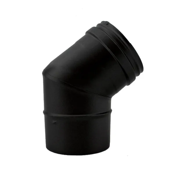 Coude de raccordement 45° pour conduit de fumée noir diamètre 80 mm simple paroi