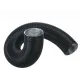 Gaine flexible noire diamètre 60mm pour amenée d'air de poêle à granulés avec raccord métallique