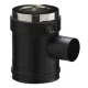 Té de raccordement double paroi noir 80/125 mm avec dérivation 60 mm pour conduit de cheminée
