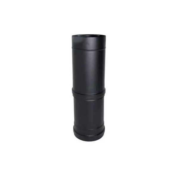 Raccord télescopique noir double paroi 80/125-80/130 pour conduit de fumée poêle à granulés