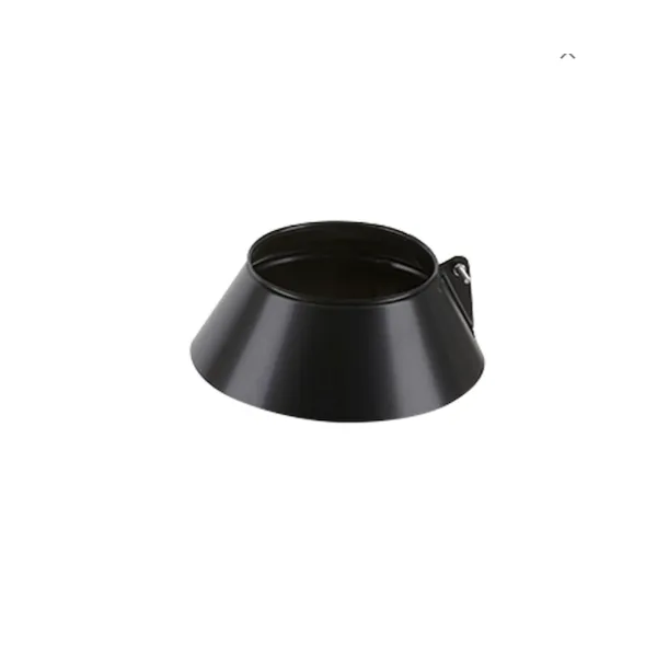 Larmier conique noir pour conduit de cheminée diamètre 125 mm avec attache métallique