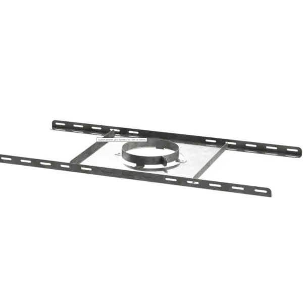 Support plancher inox avec collier de serrage pour conduit de cheminée diamètre 80/125 mm