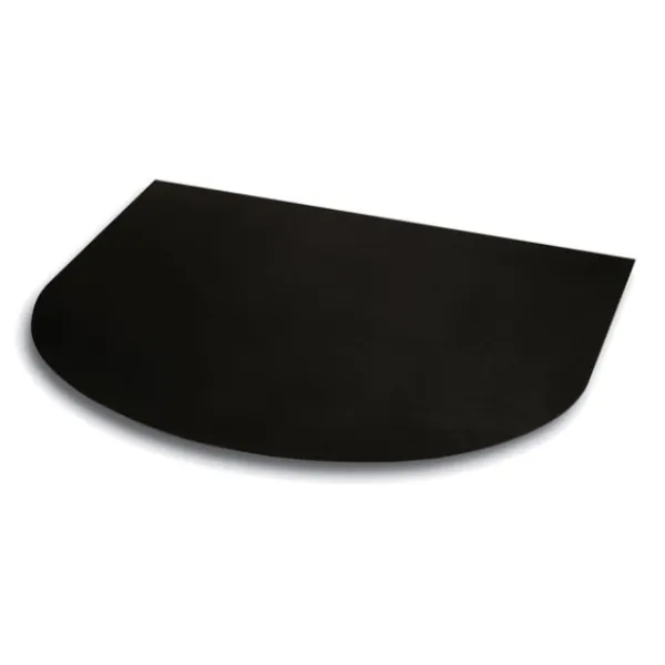 Plaque de sol protection poêle noire demi-lune 70x60cm épaisseur 2,5mm