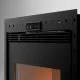 Insert à granulés encastrable Firebox Linea design noir avec panneau de commande numérique et vitre panoramique