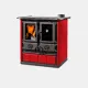 Cuisinière à bois Rosetta Maiolica rouge et noire 7,9 kW avec four et plaques de cuisson