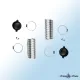 Kit complet avec gaines flexibles aluminium, colliers de serrage et caches noirs pour ventilateurs ARA et DUKE