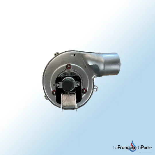 Extracteur de fumées centrifuge Comfort P70 Air en métal gris avec sortie latérale et moteur apparent