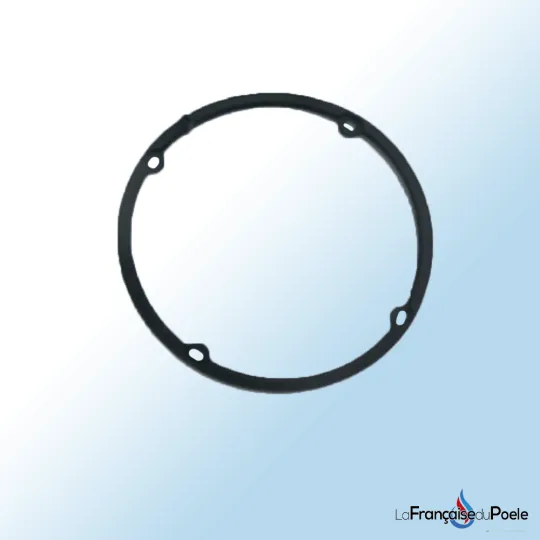 Joint d'étanchéité circulaire noir avec trous de fixation pour extracteur fumées poêle Giada Stella