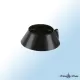 Larmier conique noir en métal avec fixation pour conduit de cheminée diamètre 125 mm
