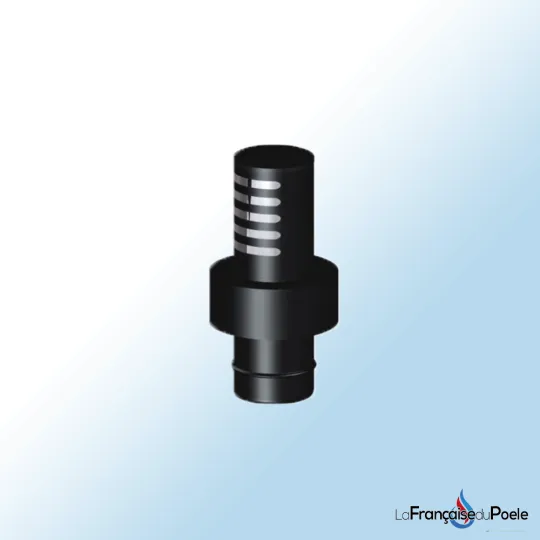 Terminal ventouse verticale noir avec grille d'aération 390mm marque DINAK pour conduit de chaudière