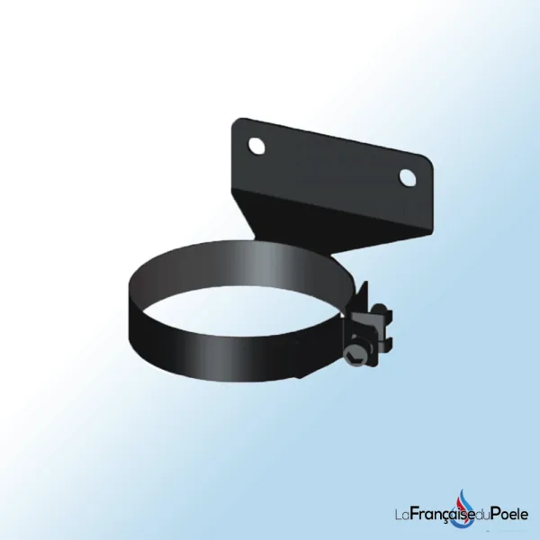 Collier mural plat noir en acier pour conduit de cheminée double paroi diamètre 80/125mm DINAK
