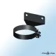 Collier mural plat noir en acier pour conduit de cheminée double paroi diamètre 80/125mm DINAK