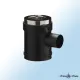Raccord en té noir pour conduit de fumée concentrique 80/125 mm avec sortie latérale 60 mm