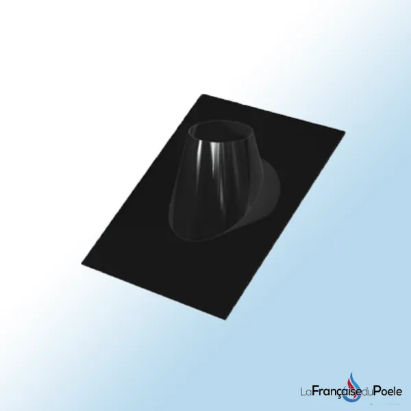 Solin d'étanchéité noir pour conduit de cheminée double paroi diamètre 80/125 mm incliné