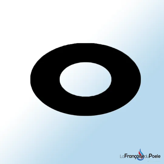 Rosace ronde noire de 80 mm de diamètre pour conduit de chauffage ou poêle
