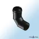 Coude à 90 degrés en acier peint noir pour conduit de fumée, diamètre 80 mm avec emboîtement mâle-femelle