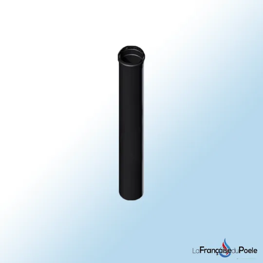 Tuyau de conduit de fumée noir droit diamètre 80 mm longueur 1000 mm en acier peint