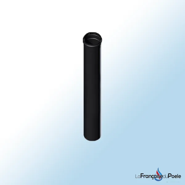 Tuyau de conduit de fumée noir droit diamètre 80 mm longueur 1000 mm en acier peint