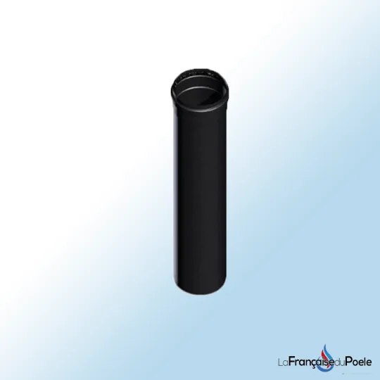 Tuyau de conduit de fumée droit noir en acier peint, diamètre 80 mm, longueur 250 mm