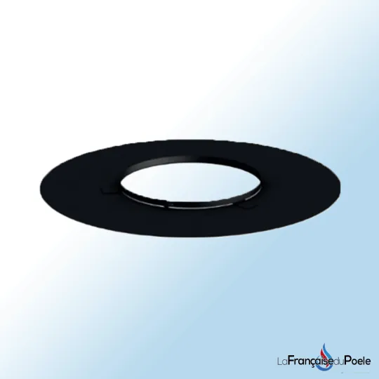 Rosace noire double paroi diamètre 80/125 mm pour conduit de poêle à bois DINAK