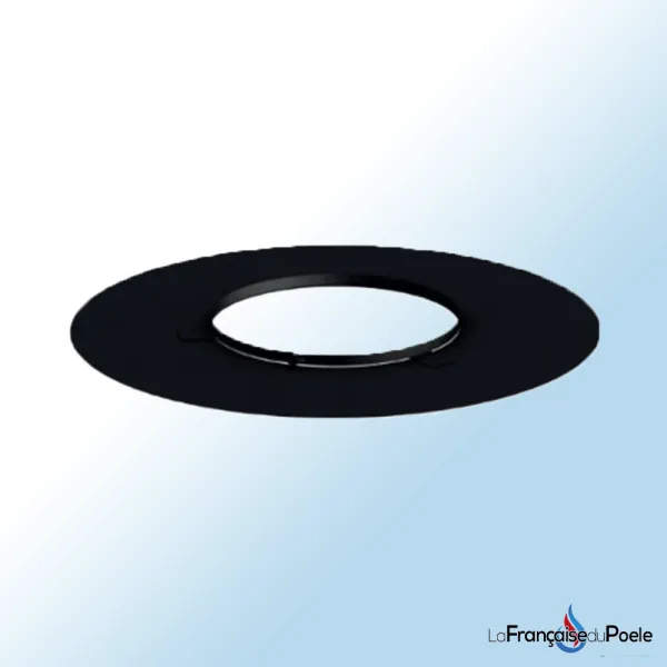 Rosace noire double paroi diamètre 80/125 mm pour conduit de poêle à bois DINAK