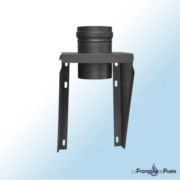 Support mural noir pour conduit de cheminée double paroi diamètre 80 mm avec fixations