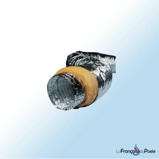 Gaine flexible isolée aluminium Ø82mm pour ventilation et chauffage, intérieur noir extensible