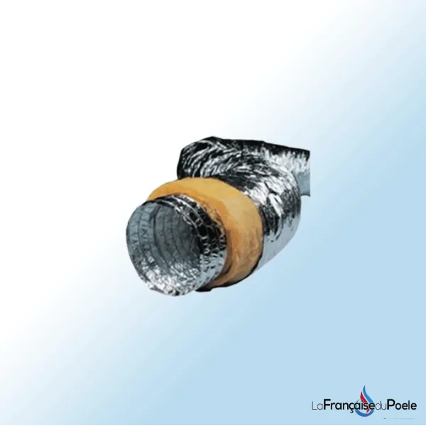 Gaine flexible isolée aluminium Ø82mm pour ventilation et chauffage, intérieur noir extensible