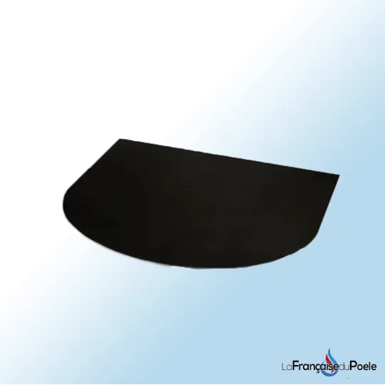 Plaque de sol protection poêle noire finition arrondie 70x60 cm épaisseur 2,5 mm