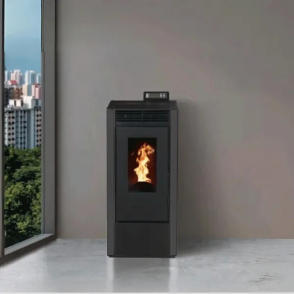 Poêle à granulés étanche Marina 14 gris anthracite 13,5 kW avec flammes visibles et écran de contrôle