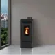 Poêle à granulés étanche Marina 14 gris anthracite 13,5 kW avec flammes visibles et écran de contrôle