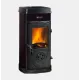 Poêle à bois Super Junior 5Kw en acier noir avec vitre panoramique et système de ventilation intégré