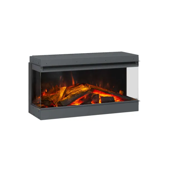 Cheminée électrique encastrable Lumen 1200 avec flammes LED et bûches décoratives 2000W