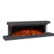 Cheminée électrique murale Lumen avec cadre gris anthracite, effet flammes et bûches incandescentes 2000W