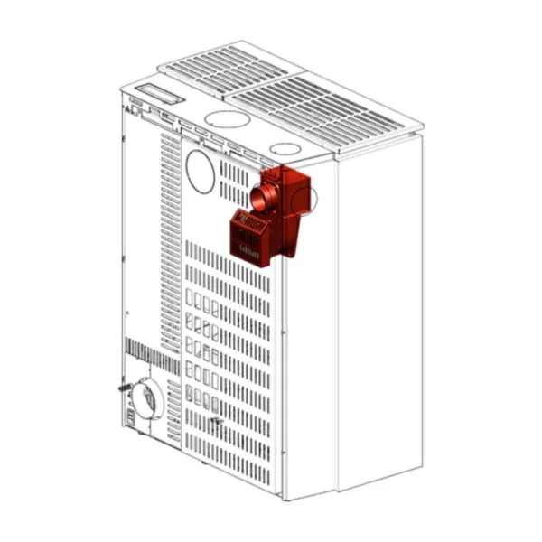Kit de canalisation Margaret avec raccord rouge pour appareil de chauffage en vue 3D