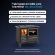Cuisinière bois Gardenia XXL Steel anthracite avec four et foyer vitré, fonte émaillée italienne 10.5kw