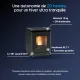 Poêle à granulés noir 5,1 kW avec réservoir 10 kg et autonomie 20 heures pour 60 m²