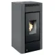 Poêle à granulés Maria 9 kW gris anthracite avec vitre frontale et grilles de ventilation supérieures