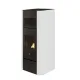 Poêle à granulés Adria design bicolore blanc et noir avec grilles de ventilation 15,4 kW