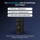 Poêle à granulés Adria noir en métal italien, design ventilé avec foyer vitré et grilles d'aération