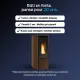 Poêle à granulés Katia 9 kW étanche marron et noir avec fonte La Nordica et brasier auto-nettoyant