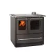 Cuisinière à bois anthracite avec four et plaque de cuisson, puissance 7,5 kW, modèle SOVRANA EASY EVO
